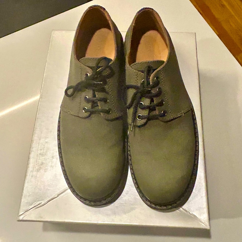 Emporio  Armani Cloth Lace Ups,  Army Green Shoes -Size - 10